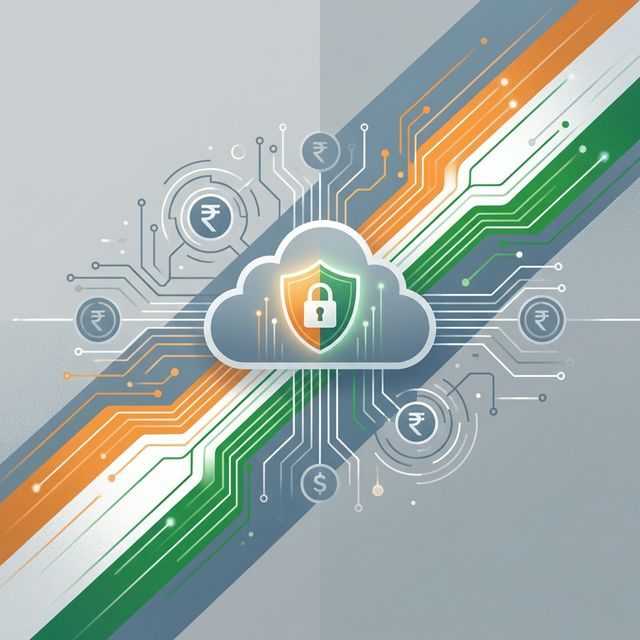 Security Cloud and Rupee Symbol Illustration